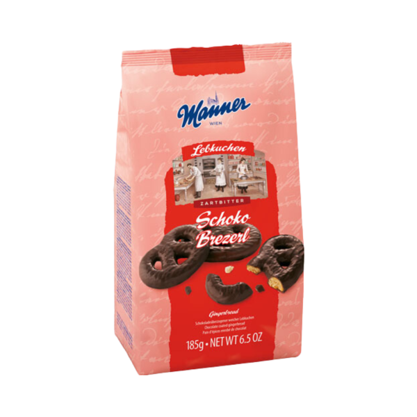 Manner Lebkuchen Schoko-Brezerl Zartbitter, 185 Gramm